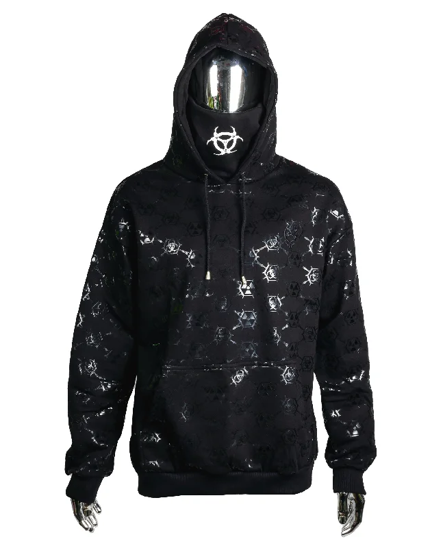 MASK HOODIE TOXIC MONOGRAM Hoodie with Hem Ribbing Snug Secure