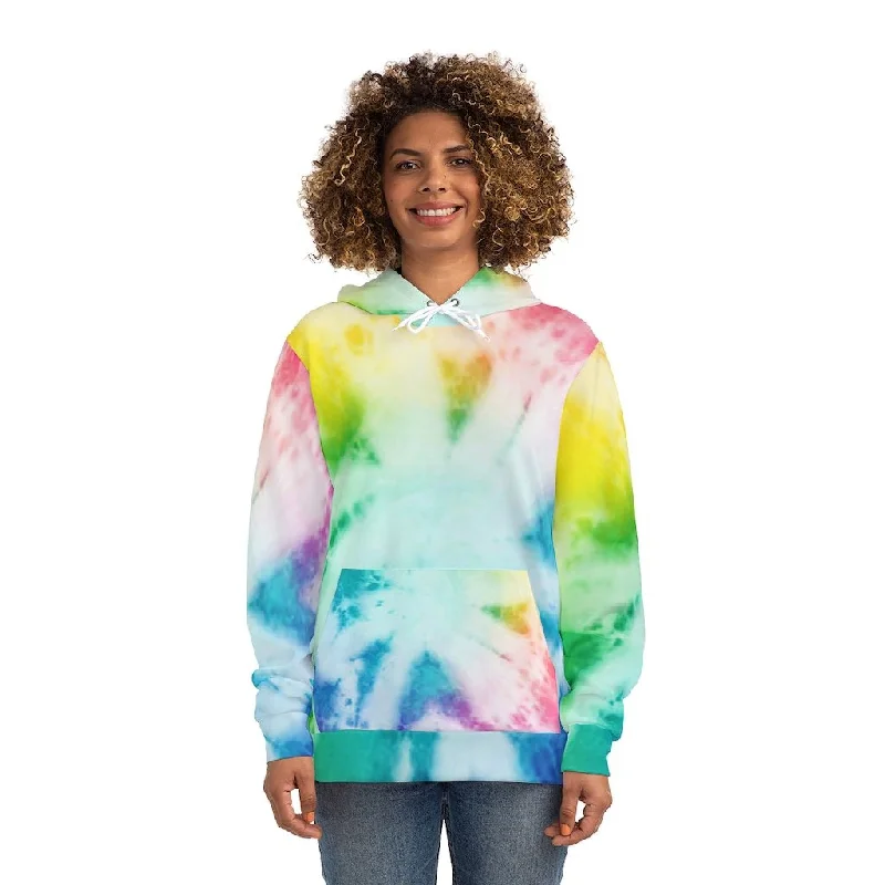 Bynelo Tie Dye Rainbow Fashion Hoodie Hoodie with Zipper Versatile Modern