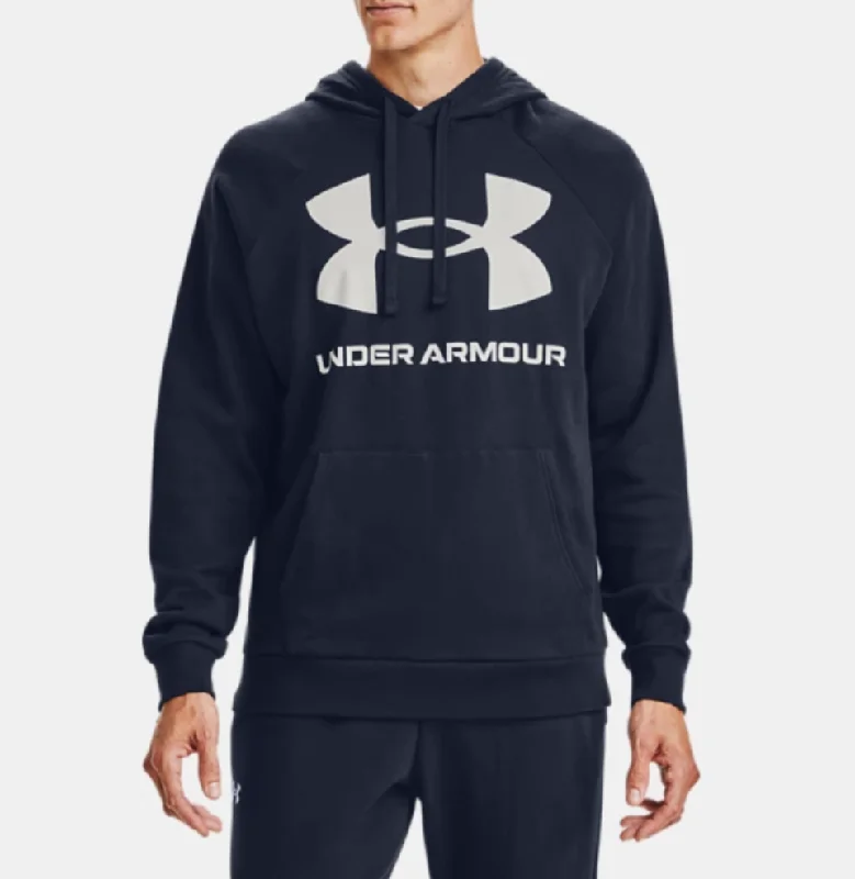 Men's UA Rival Fleece Big Logo Hoodie Hoodie with Emblem Brand Identity