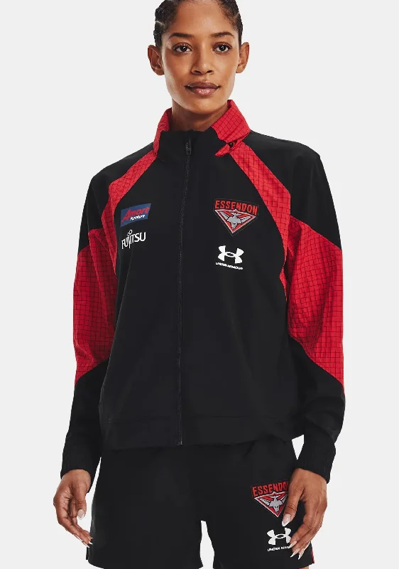 Under Armour Women's EFC Accelerate Track Jacket <br> 1374987 001 Denim Fabric Leather Fabric Suede Fabric