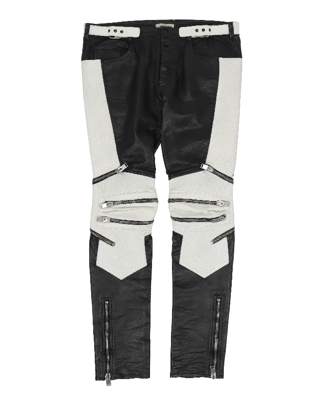 Black/White Leather Moto Pant (2013) Classic Chino Pants