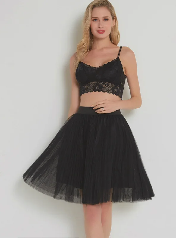 Black Mesh Sweet Tulle Tutu Skirt velvet skirt luxury