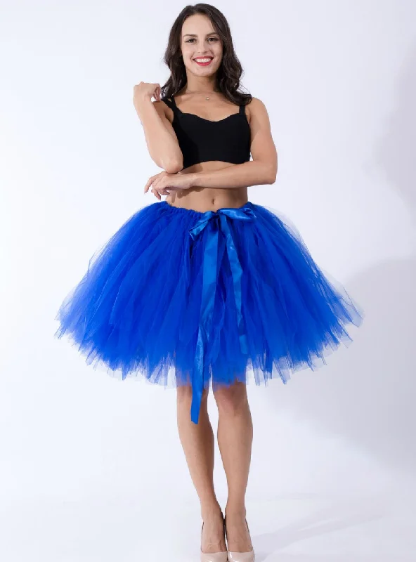 Royal Blue Tulle Short Dance Tutu Skirt elastic waist skirt