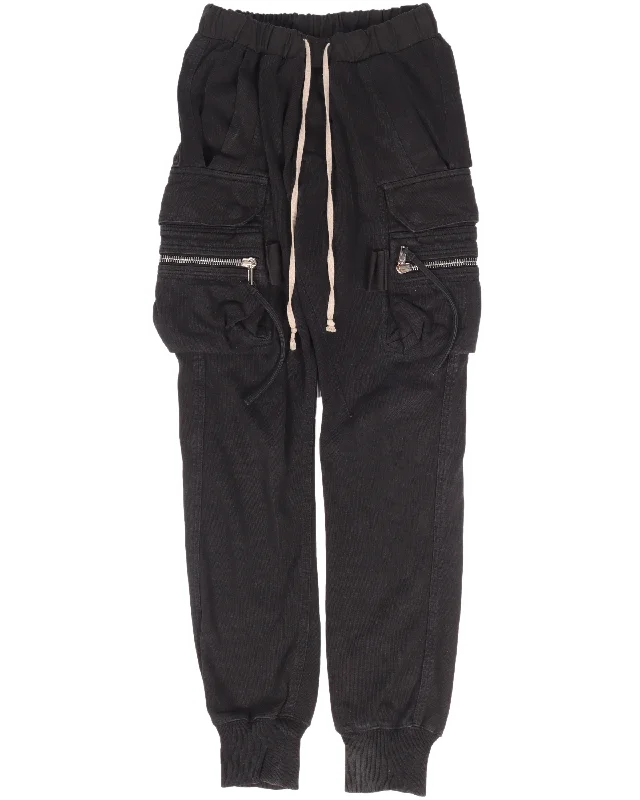 FW17 "GLITTER" Drawstring Cargo Pants Chic Wool Trousers