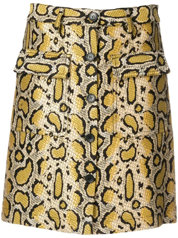 snakeskin-effect mini skirt wool skirt warm