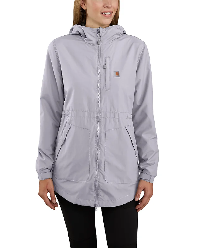 Carhartt Women's Lightweight Rain Jacket - Lilac Haze Welt Pockets Slit Pockets Flap Pockets Carhartt Women's Lightweight Rain Jacket - Lilac Haze Welt Pockets Slit Pockets Flap Pockets