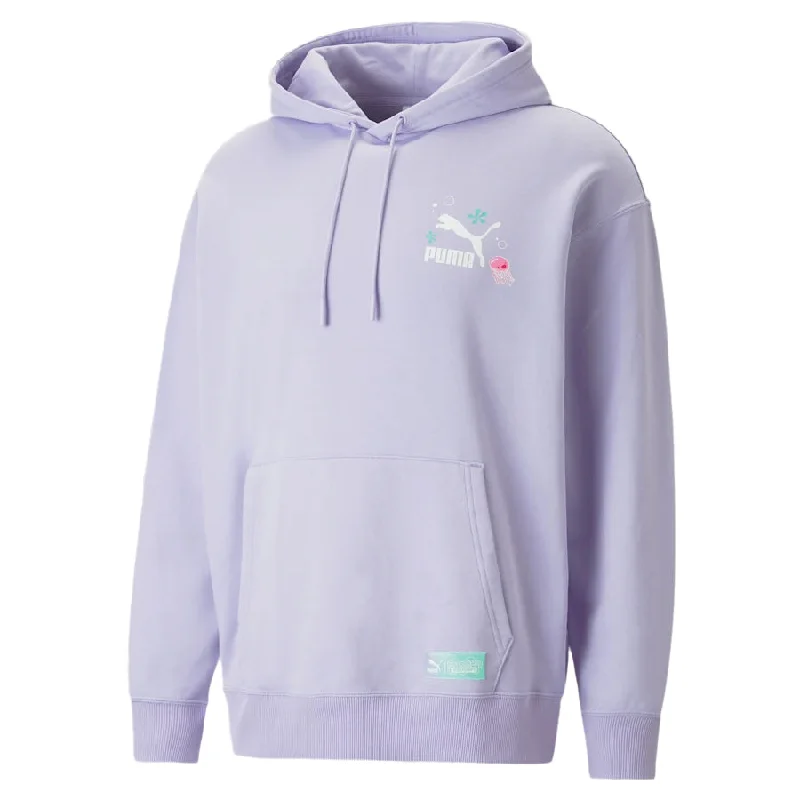 Puma Spongebob Graphic Hoodie Vivid Violet Hoodie with Zipper Versatile Modern