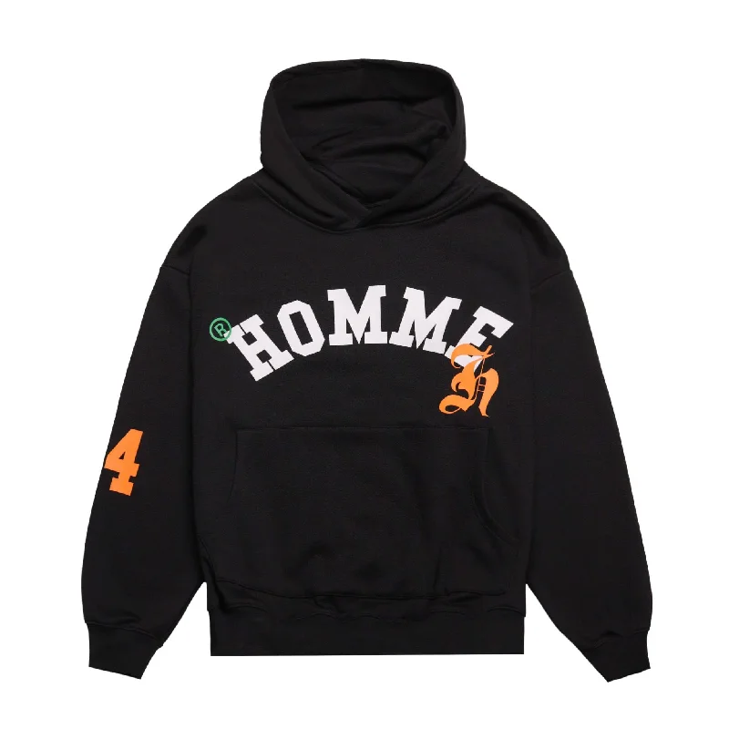 HOMME+ Triple 5 Hoodie Black Hooded Sweatshirt Casual Wear Street Style
