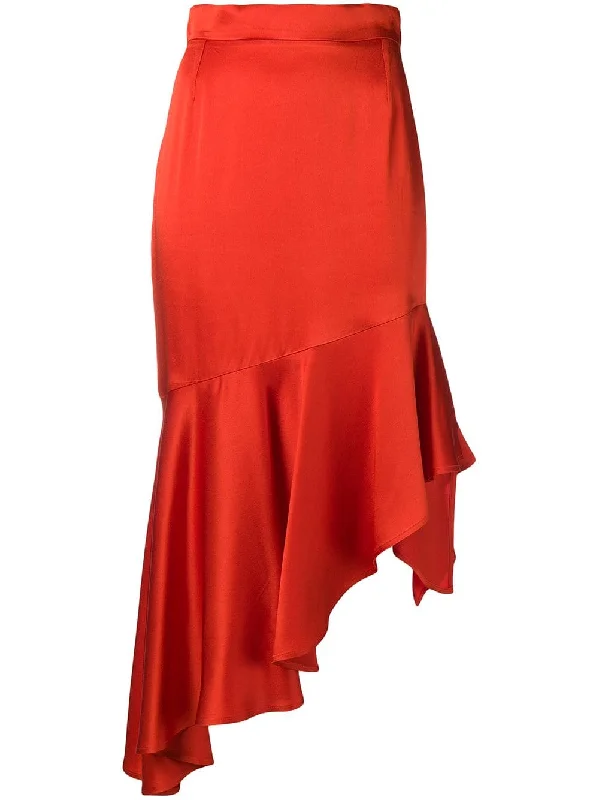 asymmetric ruffle skirt wool skirt warm