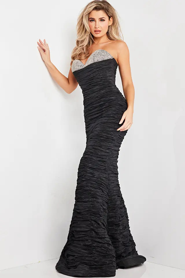 Jovani -23546 Strapless Beaded Bust Mermaid Prom Dress Tunics Stylish elegant