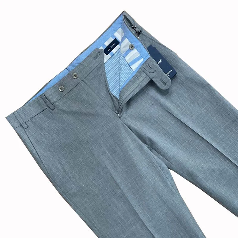 Loro Piana - Wool Silk Linen Pant - Grey Mix | Ballin Casual Wide Pants