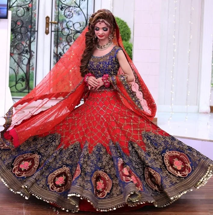 Red & Blue Bridal Dress