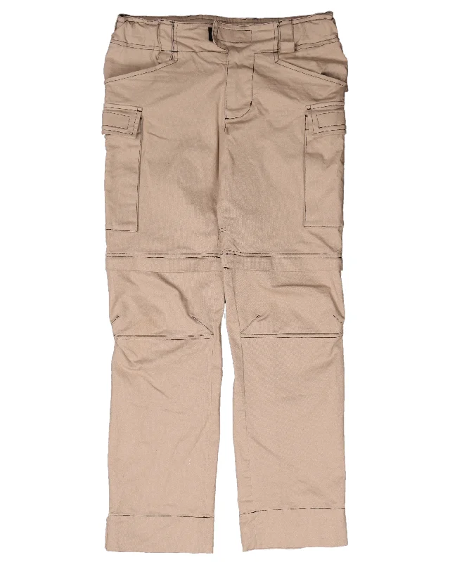 Contrast Stitch Convertible Cargo Pants Formal Dress Pants
