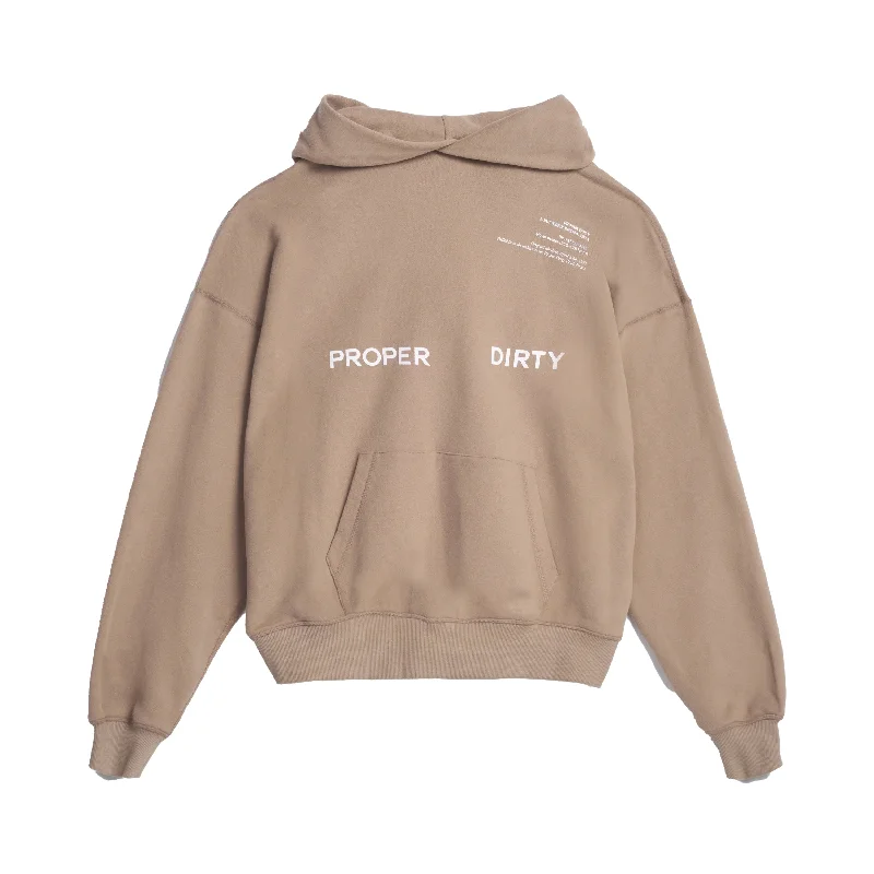 Proper Dirty Enclos Hoodie Fawn Hoodie with High Neck Warm Protective