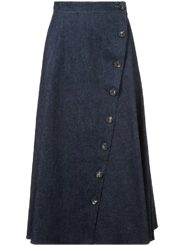 A-line mid skirt cashmere skirt rich