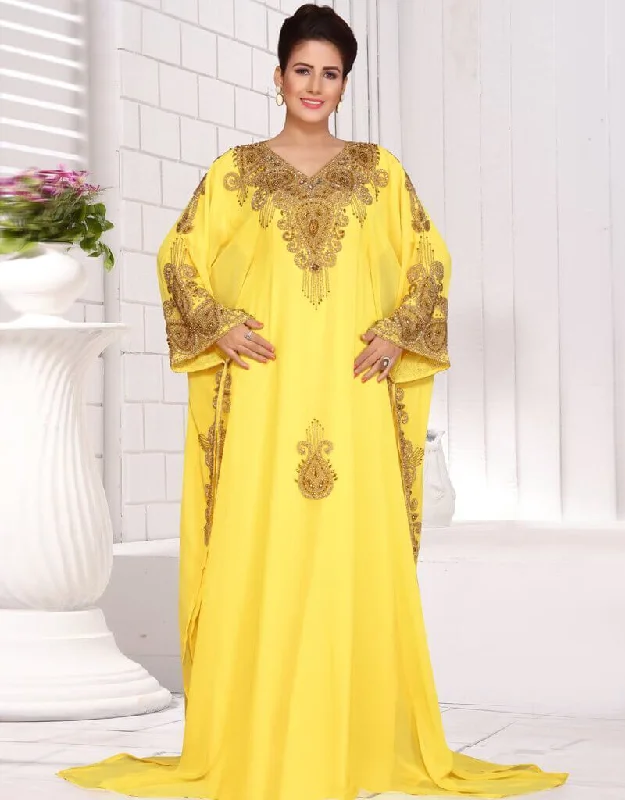 Farasha party dress with embroidery Tunics Print Colorful