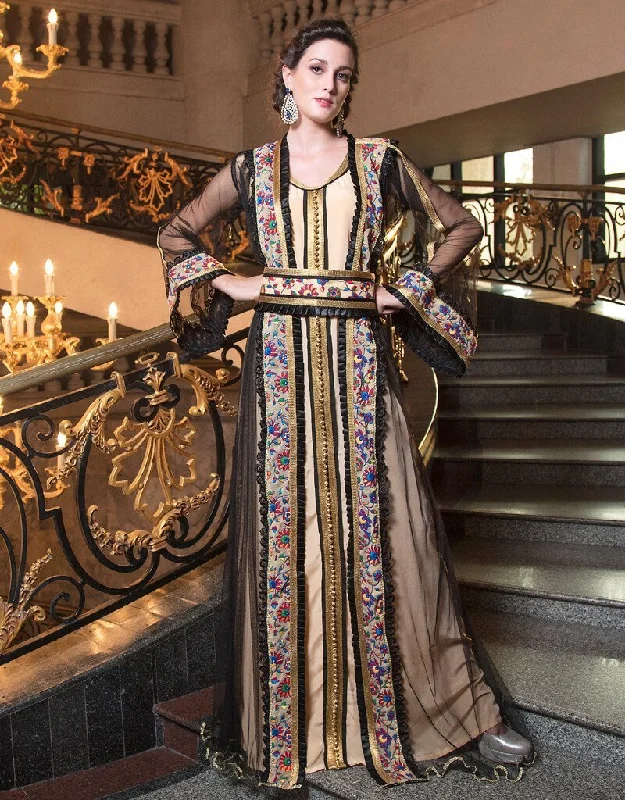A-line Evening Party Dresses Kaftan Tunics Silk luxurious