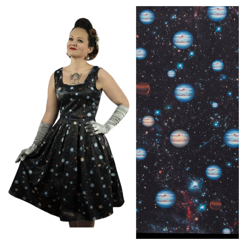 Dolly & Dotty Amanda Swing Dress in Black Space Print Tunics Evening elegant