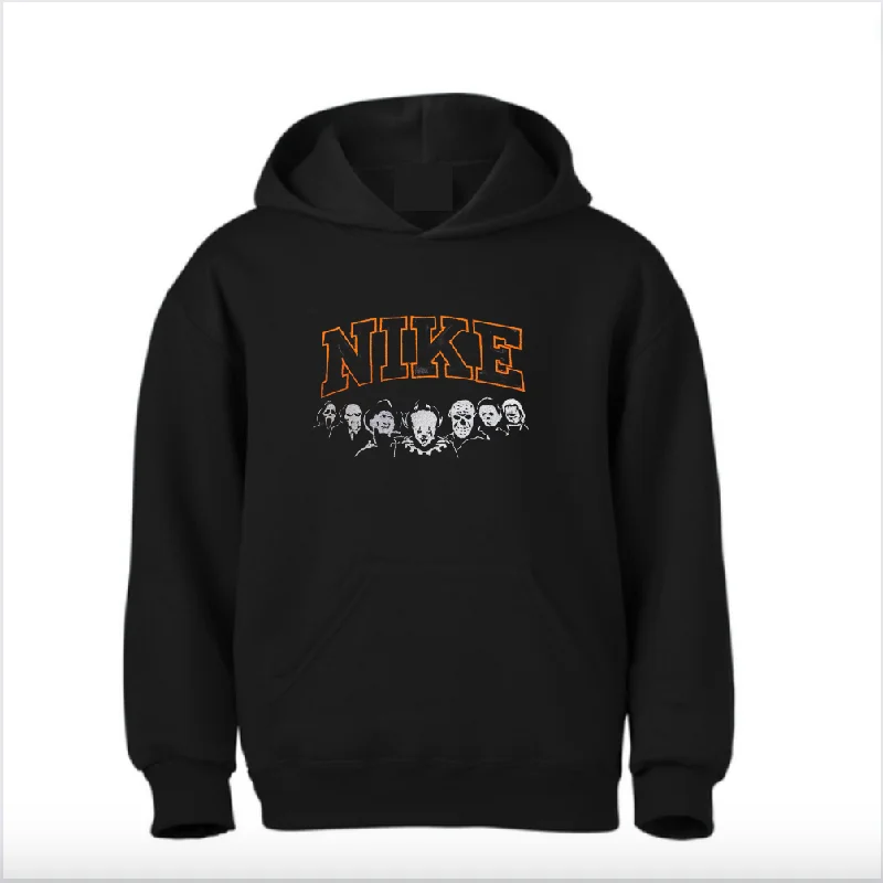 Horror Movie Sweatshirt Hoodie with Puffed Sleeves Voluminous Trendy