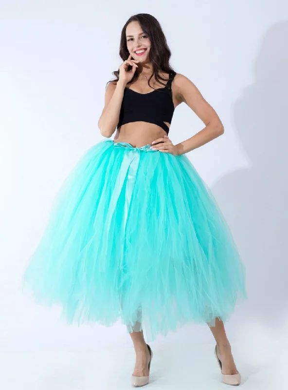 Mint Green Tulle Tutu Middle Skirt velvet skirt luxurious