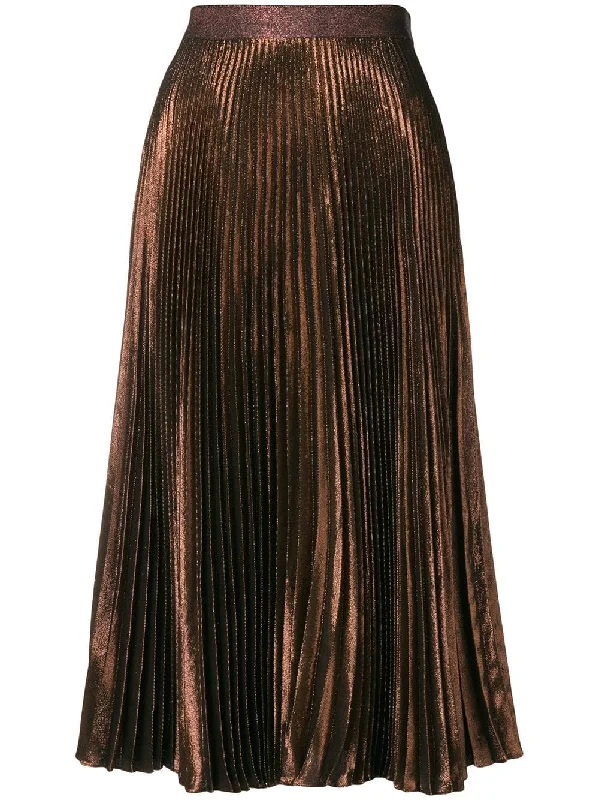 pleated lamé skirt silk skirt lustrous