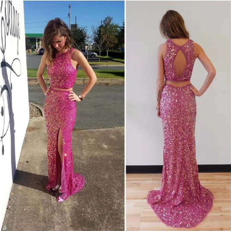 Two Pieces Prom Dresses,Sparkle Prom Dresses,Side Slit Prom Dresses,Open Back Prom Dresses,Party Dresses ,Cocktail Prom Dresses ,Evening Dresses,Long Prom Dress,Prom Dresses Online,PD0180 Tunics Fleece cozy