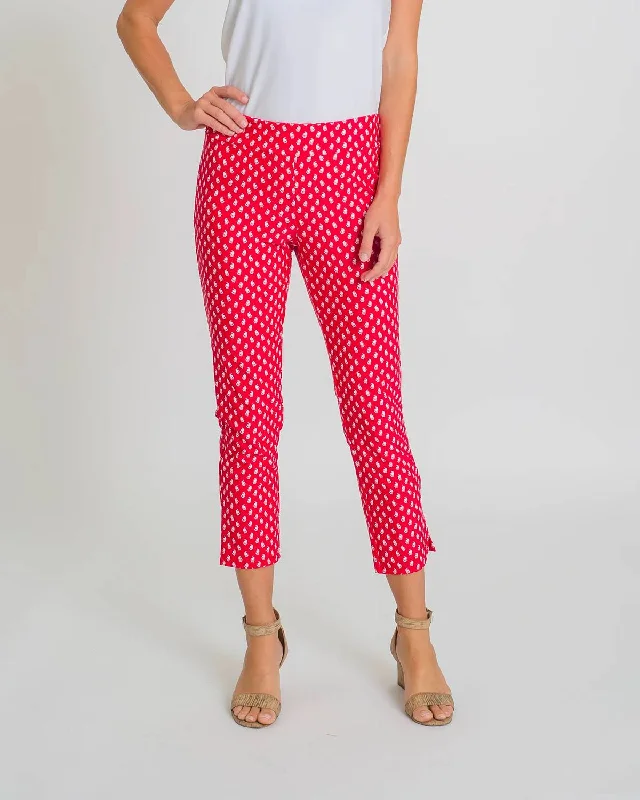 Lucia Pant In Foulard Red Classic Pleated Pants