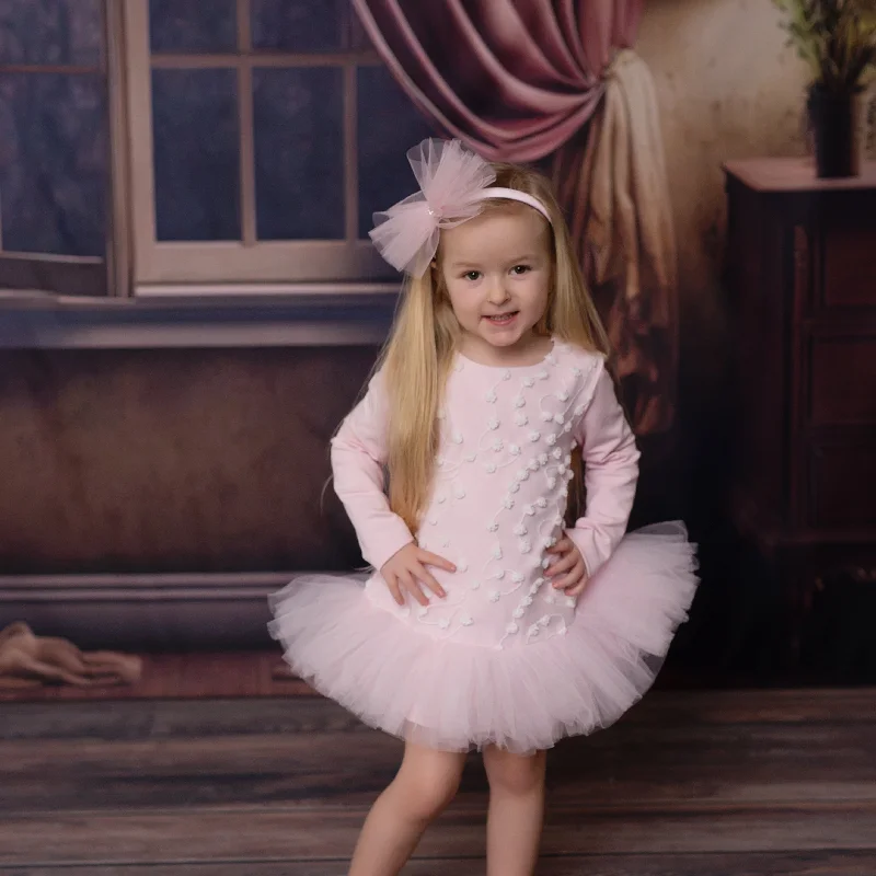 AW23 Daga Pink & White Applique Tutu Dress Tunics Custom made
