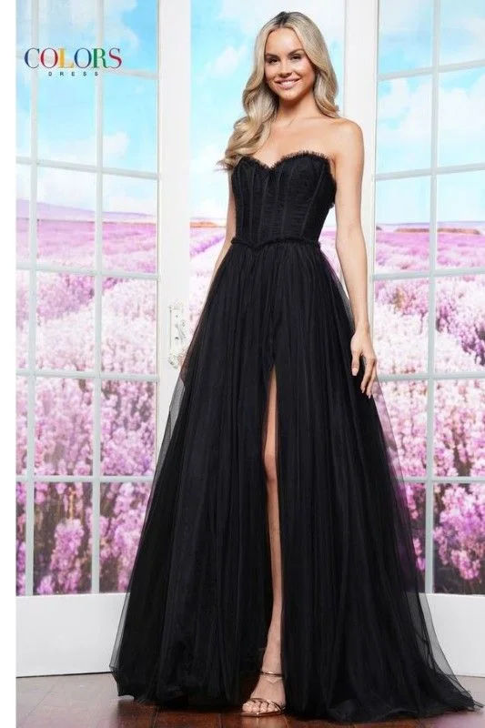 Colors Dress -3486 Ruched Bodice Tulle Ball Gown Tunics Hiking breathable