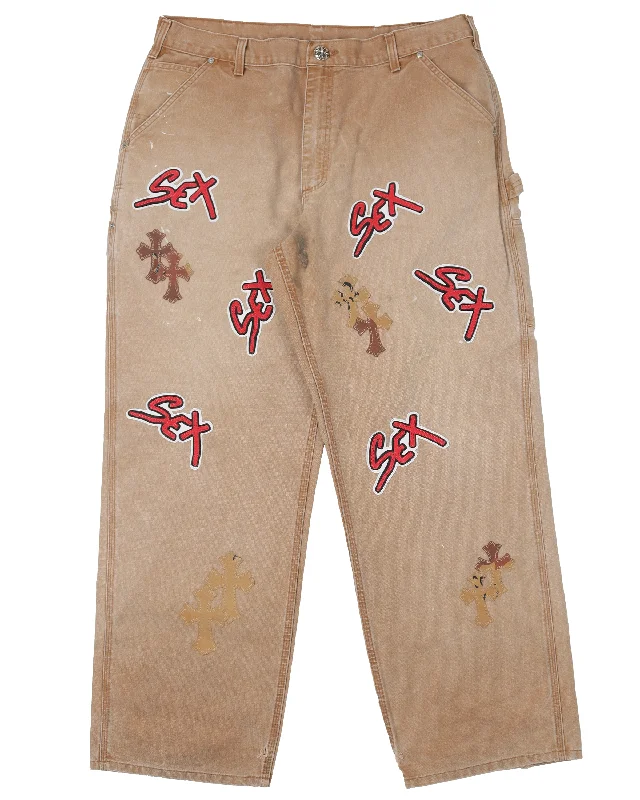 Matty Boy Sex Records Single Knee Vintage Carpenter Pants Lightweight Linen Pants