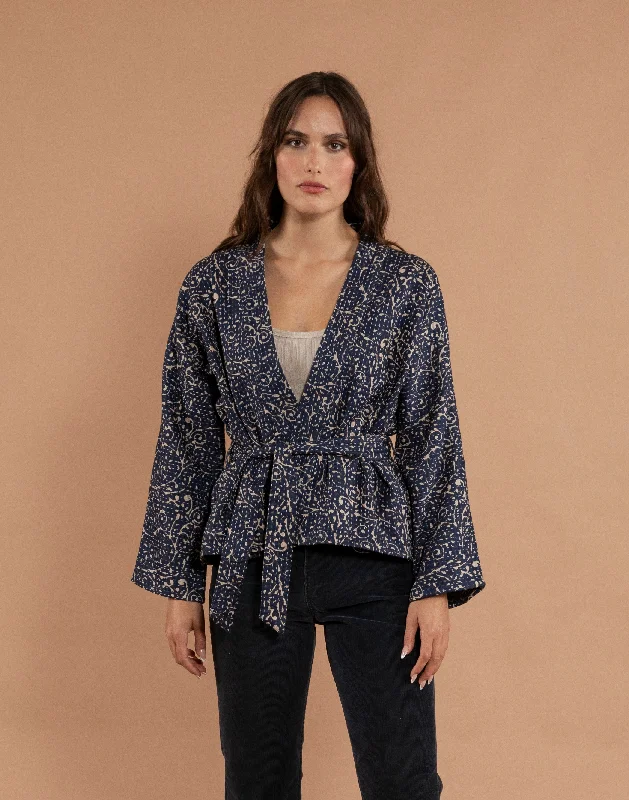 Divya Quilted Kimono Jacket Wool Fabric Cashmere Fabric Tweed Fabric
