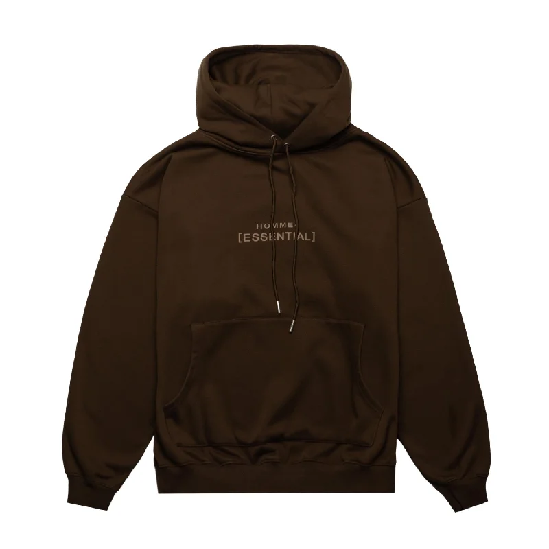 HOMME+ Essential Hoodie Mocha Hoodie with Print Artistic Unique