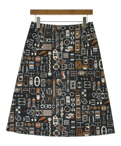 HERMES Long/Maxi length skirts leather skirt sleek