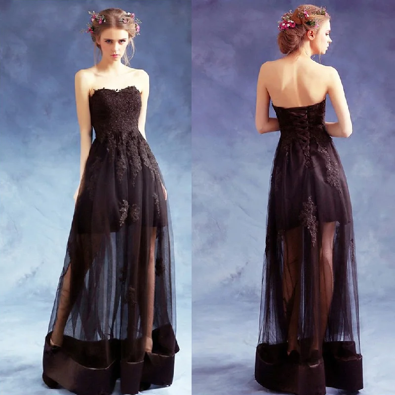Long Prom Dresses, Tulle Prom Dresses, A-Line Party Dresses, Lace Evening Dresses, Sweet heart Prom Dresses , Applique Prom Dresses, See Through Prom Dress, LB0492 empire Waist empire