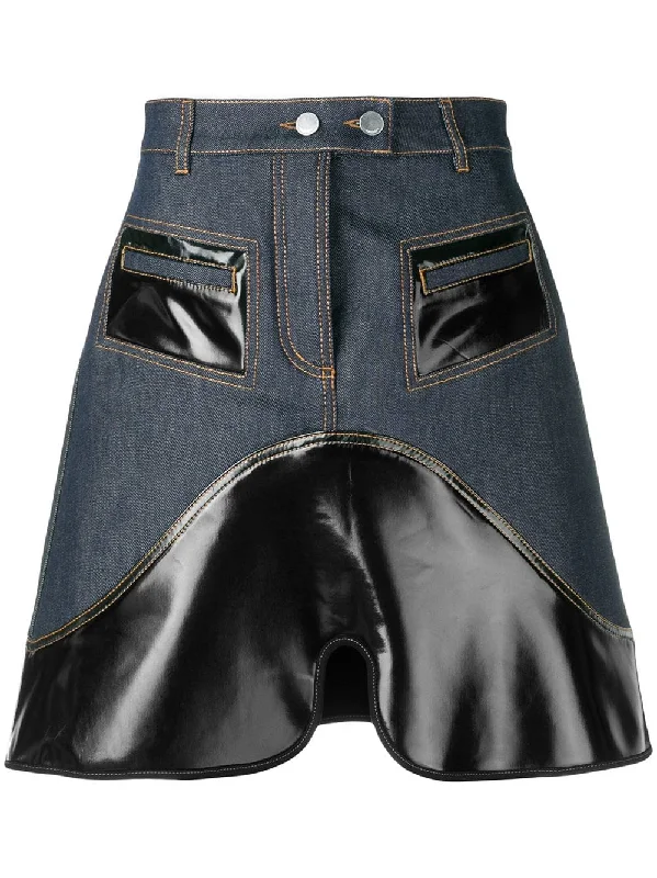 Vontz denim mini skirt breathable skirt fabric