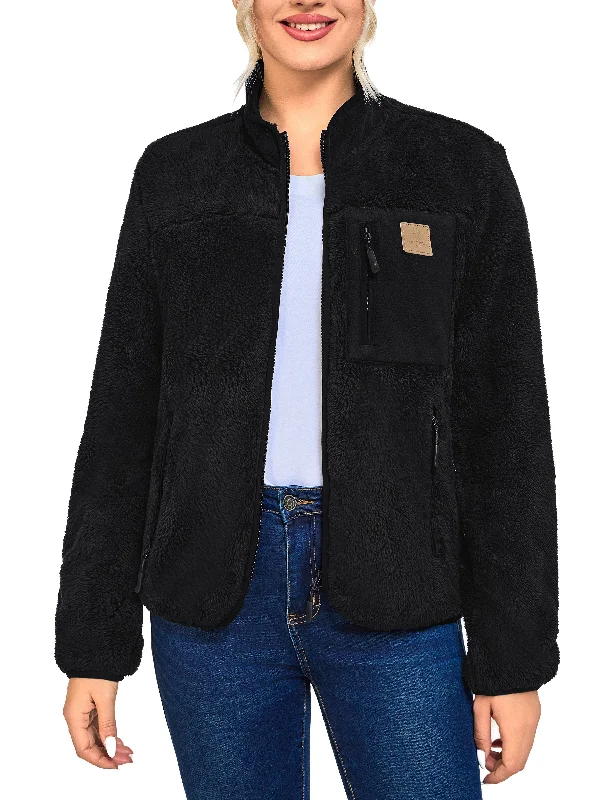 Women's Winter Hoodies Sherpa Fleece Jacket Warm Zip Up Outerwear Mesh Jacket Canvas Jacket Denim Jacket