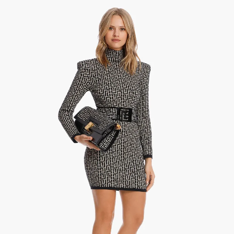 IKEARLAX Popular trade 2025 Xiaoxiangfeng women's clothing long-sleeved knitted slim-fitting hip-wrapped bandage dress, autumn and winter