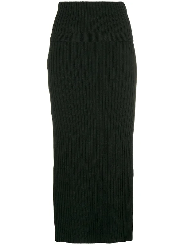 ribbed skirt linen skirt airy