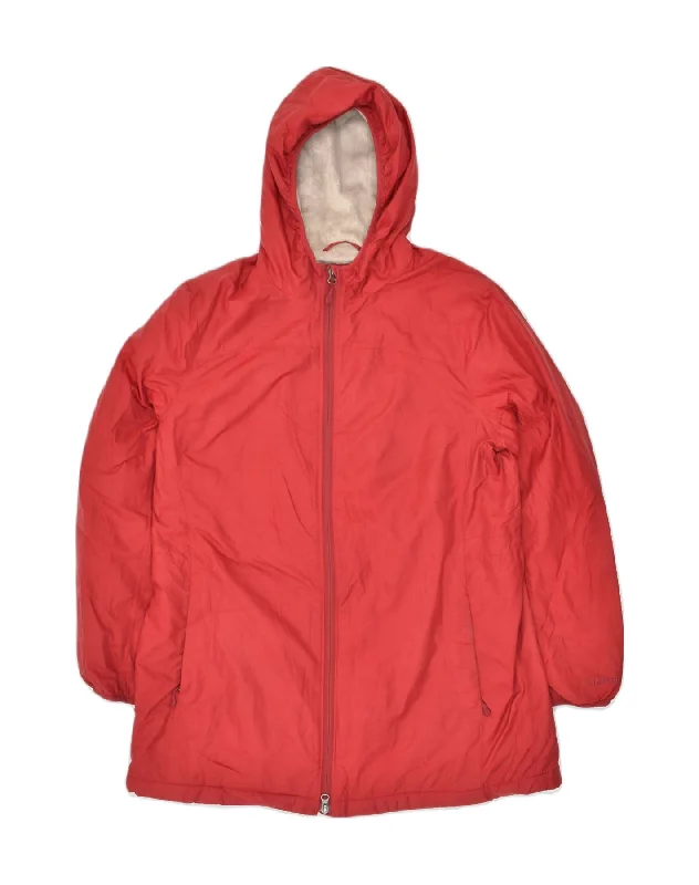 VINTAGE Womens Hooded Windbreaker Jacket UK 16 Large Red Polyester Zippered Jacket Buttoned Jacket Snapped Jacket VINTAGE Womens Hooded Windbreaker Jacket UK 16 Large Red Polyester Zippered Jacket Buttoned Jacket Snapped Jacket
