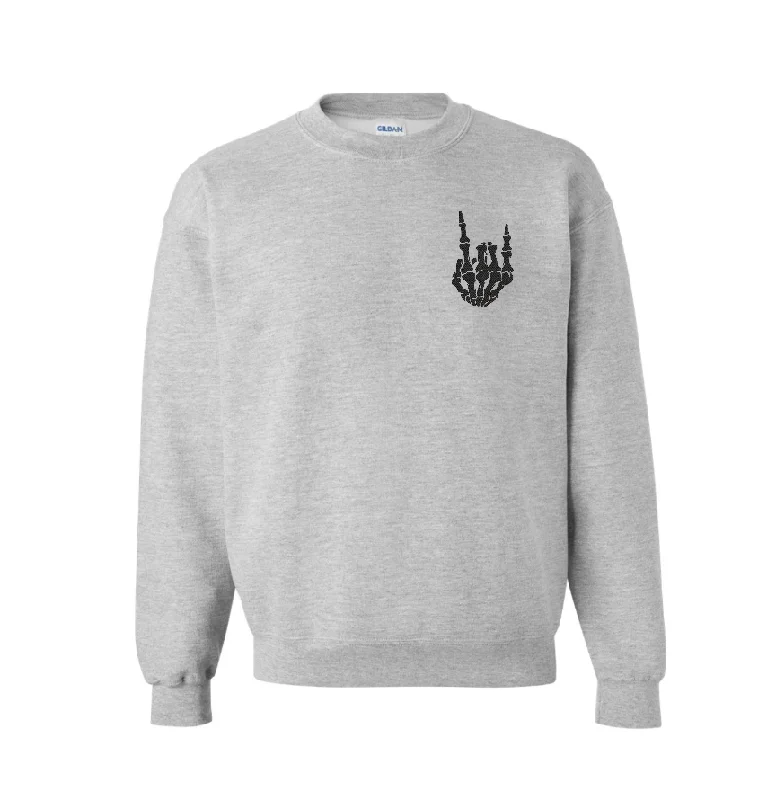 Skeleton Hand Sweatshirt Hoodie with Metallic Shiny Futuristic