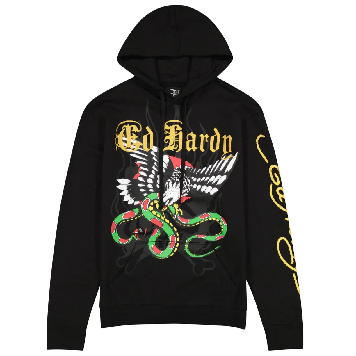 Eagle Snake Hoodie Hoodie with Hem Frayed Vintage Worn
