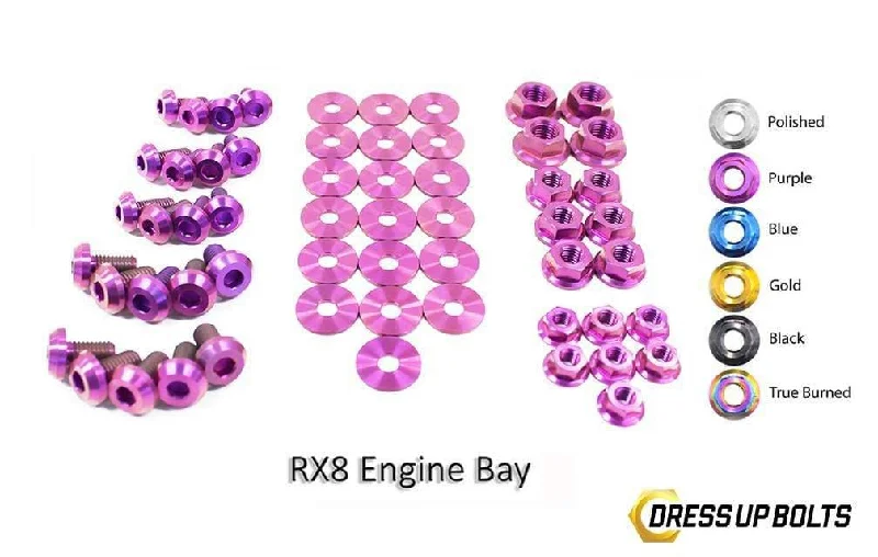Mazda RX-8 FE (2003-2012) Titanium Dress Up Bolts Engine Bay Kit Tunics Denim casual