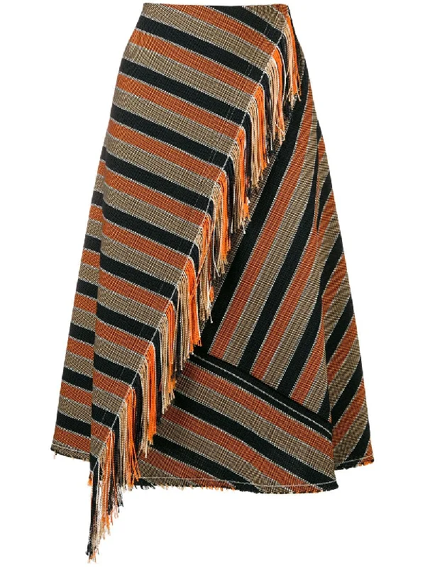 A-line striped skirt maxi skirt elegant