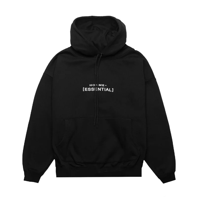 HOMME+ Essential Hoodie Black Hoodie Jacket Zipper Layering