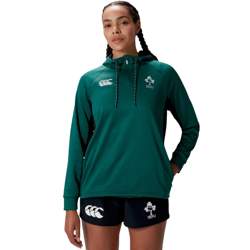 Canterbury IRFU Rugby Ireland Womens Training Hoodie Hoodie with Double Zipper Versatile Adjustable