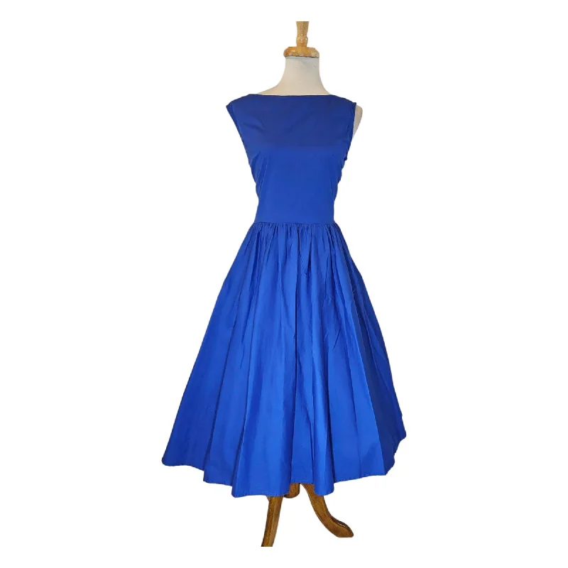 Lindy Bop Blue Dress Maxi Flowy Bohemian