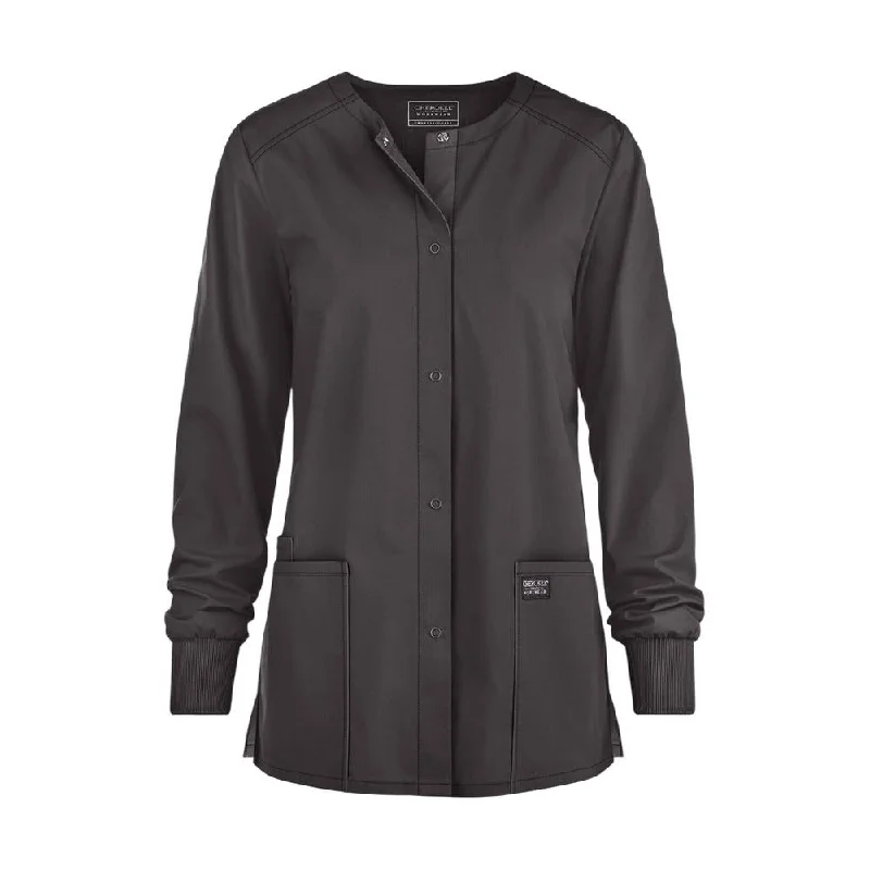 Cherokee Snap Front Jacket Front Pockets Side Pockets Patch Pockets