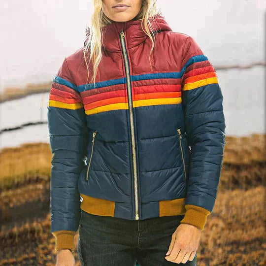 Esther® | Rainbow thermal jacket Hoodie Zip-Up Jacket Button-Up Jacket