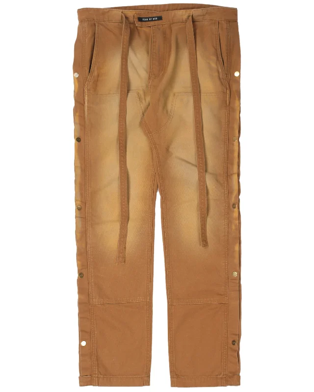 Sixth Collection Distressed Tear-Away Work Pants Fashionable Tapered Leg Pants