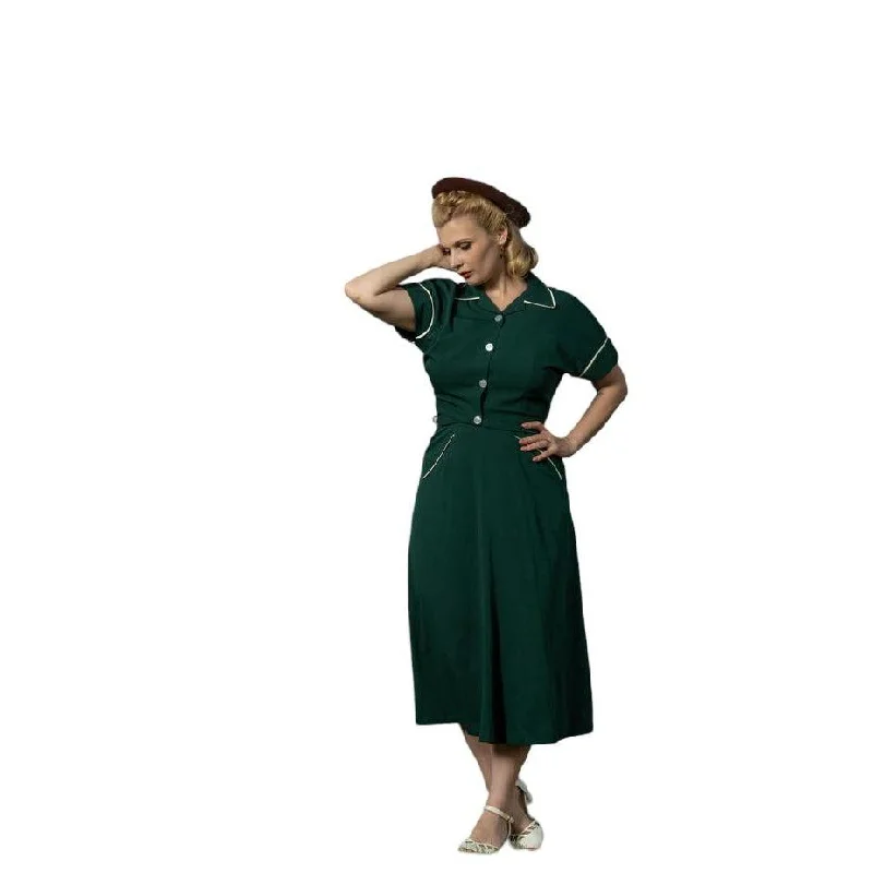 Rock N Romance Lucille Sweetheart Dress & Bolero Set Green & Ivory Tunics Sophisticated sleek